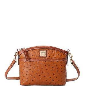 👛👜NWT Dooney & Bourke Ostrich Domed Crossbody Shoulder Bag - Caramel 👜👛